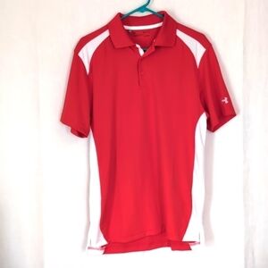 Under Armour Heat Gear Loose Fit Red White Polo Size Small